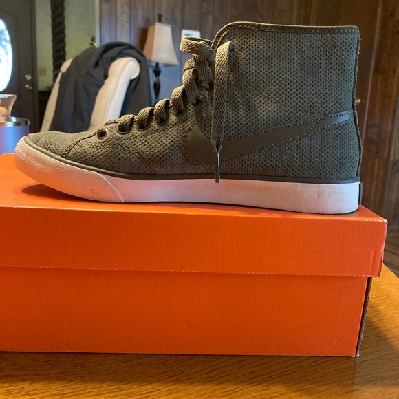 Nike | Shoes | Olive Green Suede Nike High Tops | Poshmark display picture 1